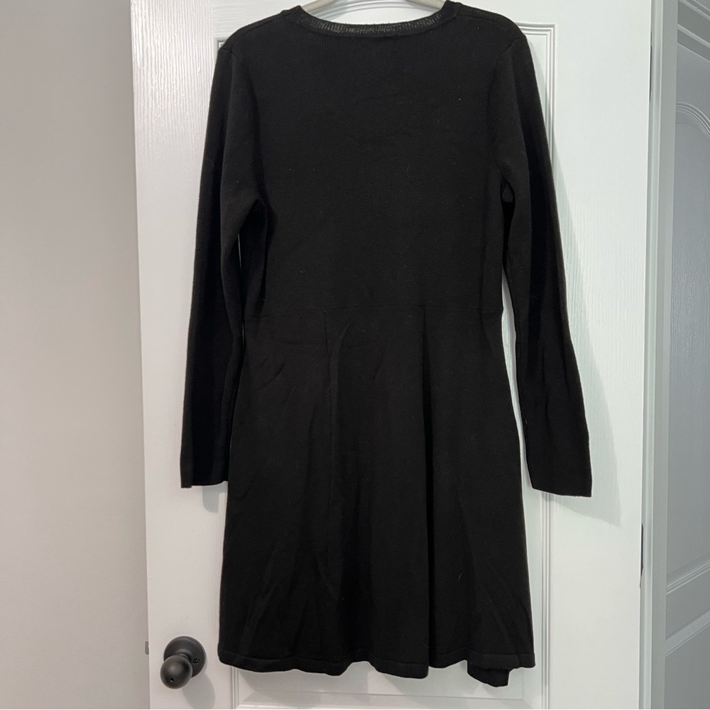 Vintage Jessica Howard Black Long Sleeve Knit Midi Dress with Bow Detail - Picture 7 of 7